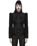 Punk Rave Womens Gothic Embroidered Victorian Woolen Riding Jacket