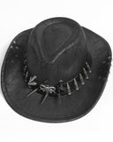 Devil Fashion Mens Post Apocalyptic Gothic Bullet Fedora Hat - Black
