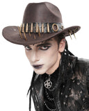 Devil Fashion Mens Apocalyptic Steampunk Bullet Fedora Hat - Brown