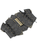 Devil Fashion Philodendron Cincher Corset Belt - Black Faux Leather