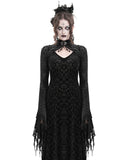 Eva Lady Womens Gothic Split Tails Velvet & Mesh Bolero Shrug Top - Black