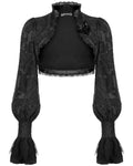 Dark In Love Womens Baroque Gothic Floral Jacquard Bolero Shrug