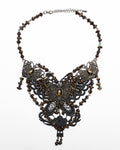 Punk Rave Womens Steampunk Butterfly Choker Necklace - Black & Brown