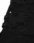 Punk Rave Mens Apocalyptic Punk Studded & Shredded Cutoff Shorts