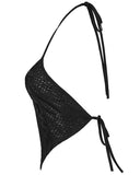 Punk Rave Womens Gothic Lace Applique Tie-Back Camisole Top