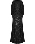 Dark In Love Long Gothic Crush Velvet & Lace Applique Mermaid Maxi Skirt