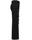 Punk Rave Mens Apocalptic Gothic Studded Shredded Mesh Inset Pants