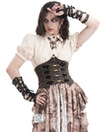 Devil Fashion Womens Steampunk Waist Cincher Corset Belt - Brown