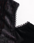 Eva Lady Dark Vampire Velvet Cold Shoulder Blouse - Black & Red