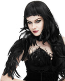 Eva Lady Gothic Velvet Feather High Collar Bolero Shrug