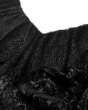 Dark In Love Womens Gothic Victorian Baroque Jacquard Velvet & Lace Blouse Top