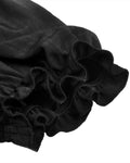 Dark In Love Gothic Steampunk Short Sleeve Ruffle Blouse - Black