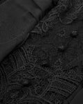 Dark In Love Long Dark Gothic Lace Cold Shoulder Maxi Dress