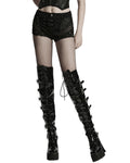 Punk Rave Womens Apocalyptic Gothic 2-Piece Shorts & Half Skirt