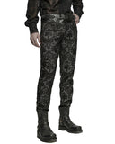 Punk Rave Mens Gothic Aristocrat Embroidered Damask Houndstooth Dress Pants