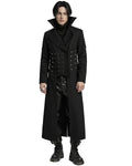 Punk Rave Mens Long Industrial Gothic Punk Studded Trench Coat