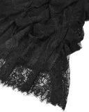 Dark In Love Womens Long Gothic Corset-Waist Velvet & Lace Applique Maxi Skirt