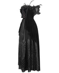 Eva Lady Dark Devore Gothic Velvet & Lace Wedding Dress - Black