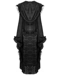 Eva Lady Long Gothic Damask Velvet Flocked Hooded Maxi Robe Dress