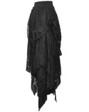 Dark In Love Long Gothic Irregular Lace Rose Layered Skirt