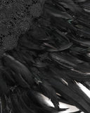 Devil Fashion Mens Gothic Aristocrat Chained & Feathered Shoulder Cape Cloak