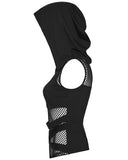 Punk Rave Daily Life Womens Gothic Wasteland Fishnet Contrast Hooded Vest Top