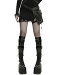 Punk Rave Unisex Cyberpunk Chained Skull Studded Hip Bag Waist Pack Belt