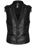 Punk Rave Mens Dark Gothic Aristocrat Embellished Lace Trim Waistcoat Vest