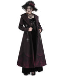 Eva Lady Womens Long Dark Gothic Lolita Winter Coat With Faux Fur Trim