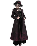 Eva Lady Womens Long Dark Gothic Lolita Winter Coat With Faux Fur Trim