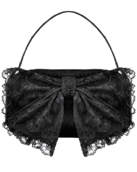 Dark In Love Womens Gothic Lolita Lace Bow Mini Handbag – Violent