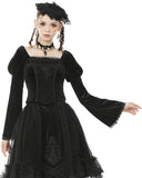 Dark In Love Deadly Innocence Gothic Velvet & Lace Court Top