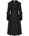 Punk Rave Womens Gothic Winter Fur Trimmed Coat - Extended Size Range