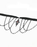 Dark In Love Womens Gothic Crucific Beaded Choker Necklace - Black & Red