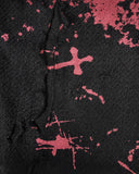 Punk Rave Corrosion Womens Shredded Dieselpunk Leggings - Black & Red