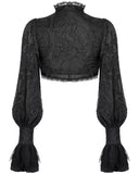 Dark In Love Womens Baroque Gothic Floral Jacquard Bolero Shrug