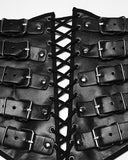 Punk Rave Mens Apocalyptic Gothic Faux Leather Buckled Strapping Corset Girdle Belt