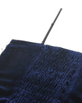 Dark In Love Womens Gothic Lolita Velvet & Lace Fishtail Prom Dress - Blue & Black