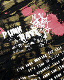 Punk Rave Womens Broken Knit Shredded Bondage Top & Scarf Hood - Black & Yellow