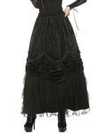 PRE-ORDER: Dark In Love Womens Gothic Courtesan Ruched Velvet & Lace Maxi Skirt