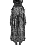 Devil Fashion Womens Long Victorian Steampunk Straps Maxi Skirt - Grey & Black