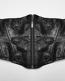 Punk Rave Womens Gothic Chinese Dragon Coated Waist Cincher Corset Belt