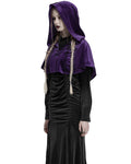 Punk Rave Daily Life Womens Velvet Gothic Lolita Hooded Split Tails Bolero Cape - Purple