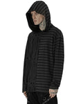 Punk Rave Mens Dark Gothic Spliced Knit Hooded Top