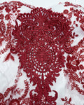 Punk Rave Womens Long Gothic Floral Sequined Wedding Prom Dress - White & Red