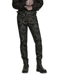 Punk Rave Mens Gothic Aristocrat Embroidered Damask Houndstooth Dress Pants