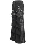 Devil Fashion Mens Dark Apocalyptic Punk Frayed Bullet Wide-Leg Pants