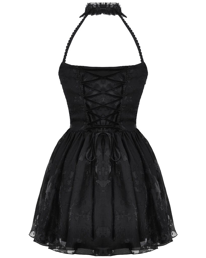 Dark In Love Gothic Lace Embellished Heartache Mini Dress - Black & Re Violent Delights Dark In Love Gothic Lace Embellished Heartache Mini Dress - Black & Re Violent Delights