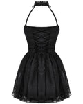 Dark In Love Gothic Lace Embellished Heartache Mini Dress - Black & Red