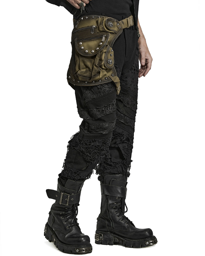 Hip Rave Belt Punk Rave Mens Steampunk Desert Wasteland Studded Hip Bag Belt - Brown ...